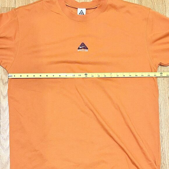Nike ACG Lungs Men’s Size L Orange White Long Sleeve Crew Neck Tee T-Shirt - Picture 4 of 8